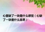 心里缺了一塊是什么感覺(jué)（心缺了一塊是什么意思）