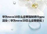 華為nova10怎么設(shè)置強(qiáng)制進(jìn)行g(shù)pu渲染（華為nova10怎么設(shè)置壁紙）