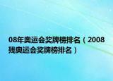 08年奧運會獎牌榜排名（2008殘奧運會獎牌榜排名）