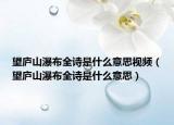 望廬山瀑布全詩是什么意思視頻（望廬山瀑布全詩是什么意思）