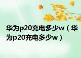 華為p20充電多少w（華為p20充電多少w）