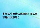 多頭頭寸是什么意思啊（多頭頭寸是什么意思）