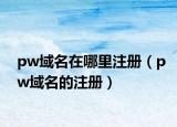 pw域名在哪里注冊(cè)（pw域名的注冊(cè)）
