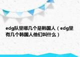 edg隊(duì)里哪幾個(gè)是韓國人（edg里有幾個(gè)韓國人他們叫什么）