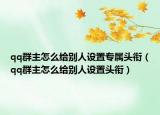 qq群主怎么給別人設置專屬頭銜（qq群主怎么給別人設置頭銜）