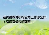 在尚德教育機(jī)構(gòu)公司工作怎么樣（有沒(méi)有做過(guò)的前輩）