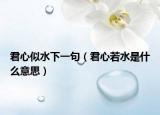 君心似水下一句（君心若水是什么意思）