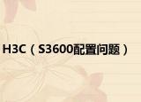 H3C（S3600配置問題）