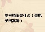 高考檔案是什么（是電子檔案嗎）