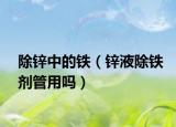 除鋅中的鐵（鋅液除鐵劑管用嗎）