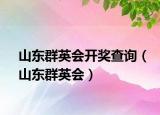 山東群英會(huì)開獎(jiǎng)查詢（山東群英會(huì)）