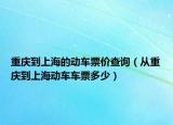 重慶到上海的動車票價查詢（從重慶到上海動車車票多少）