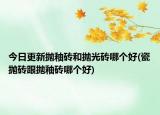 今日更新拋釉磚和拋光磚哪個好(瓷拋磚跟拋釉磚哪個好)