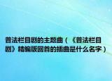 普法欄目劇的主題曲（《普法欄目劇》精編版回首的插曲是什么名字）