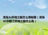 澄海3c懷特之腿怎么用秘籍（澄海3C中那個(gè)懷特之腿怎么用）