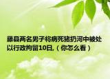 藤縣兩名男子將病死豬扔河中被處以行政拘留10日,（你怎么看）