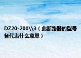 DZ20-200\3（此斷路器的型號各代表什么意思）