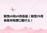 聯(lián)想z6和z6青春版（聯(lián)想Z6青春版充電接口是什么）
