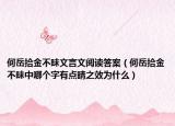 何岳拾金不昧文言文閱讀答案（何岳拾金不昧中哪個(gè)字有點(diǎn)晴之效為什么）