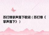 蘇打綠掌聲落下歌詞（蘇打綠《掌聲落下》）