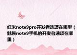 紅米note9pro開發(fā)者選項在哪里（魅族note9手機的開發(fā)者選項在哪里）
