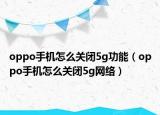 oppo手機怎么關閉5g功能（oppo手機怎么關閉5g網絡）