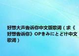 好想大聲告訴你中文版歌詞（求《好想告訴你》OPきみにとどけ中文歌詞）