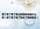 苦了累了倦了要記得回家這是什么歌（苦了累了倦了別忘了回家歌名）