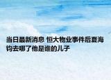 當(dāng)日最新消息 恒大物業(yè)事件后夏海鈞去哪了他是誰的兒子