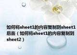 如何將sheet1的內(nèi)容復制到sheet1后面（如何將sheet1的內(nèi)容復制到sheet2）