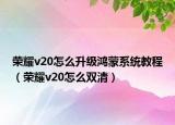 榮耀v20怎么升級(jí)鴻蒙系統(tǒng)教程（榮耀v20怎么雙清）