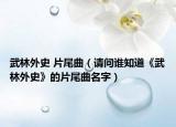 武林外史 片尾曲（請問誰知道《武林外史》的片尾曲名字）
