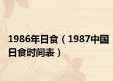 1986年日食（1987中國日食時(shí)間表）