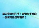 歌詞青鋒劍在手（青鋒在手誰能一劍屠龍出自哪首歌）