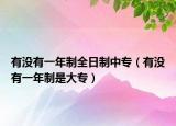 有沒有一年制全日制中專（有沒有一年制是大專）
