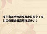 支付寶備用金最高額度是多少（支付寶備用金最高額度是多少）