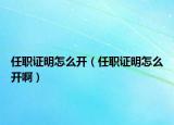 任職證明怎么開（任職證明怎么開啊）
