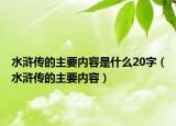 水滸傳的主要內(nèi)容是什么20字（水滸傳的主要內(nèi)容）