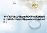 不識(shí)廬山真面目只緣身在此山中識(shí)和此是什么意思（不識(shí)廬山真面目只緣身在此山中識(shí)是什么意思）