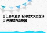 當日最新消息 毛阿敏丈夫去世原因 來揭曉真正原因