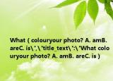 What（colouryour photo? A. amB. areC. is