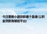 今日更新小額貸款哪個靠譜(公積金貸款有哪些平臺)