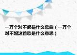 一萬個(gè)對不起是什么歌曲（一萬個(gè)對不起這首歌是什么意思）