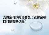 支付寶可以打語音么（支付寶可以打語音電話嗎）