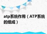 atp系統(tǒng)作用（ATP系統(tǒng)的組成）