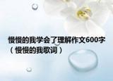 慢慢的我學會了理解作文600字（慢慢的我歌詞）