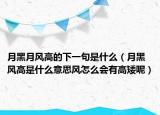 月黑月風(fēng)高的下一句是什么（月黑風(fēng)高是什么意思風(fēng)怎么會(huì)有高矮呢）