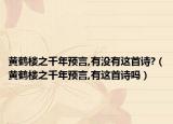 黃鶴樓之千年預(yù)言,有沒(méi)有這首詩(shī)?（黃鶴樓之千年預(yù)言,有這首詩(shī)嗎）