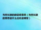 與世長(zhǎng)辭的辭是啥意思（與世長(zhǎng)辭的意思是什么出處是哪里）