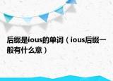 后綴是ious的單詞（ious后綴一般有什么意）